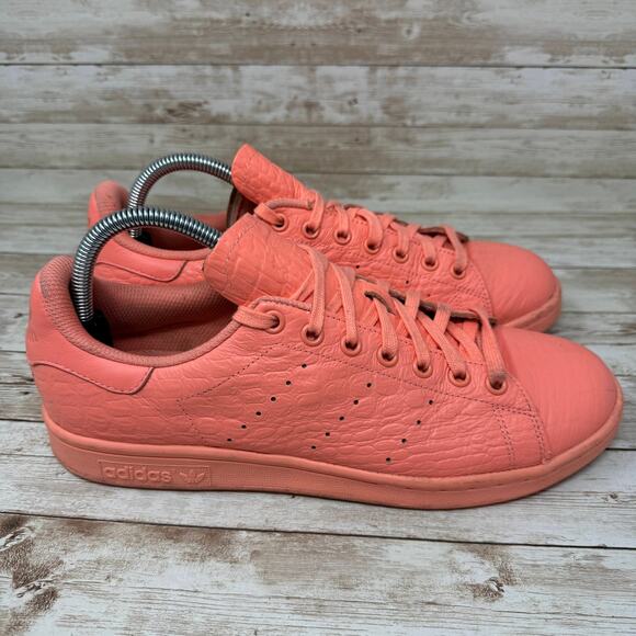 Adidas Stan Smith Sun Glow Orange Peach Low Top Sneakers Women's Size 10 - Picture 1 of 8